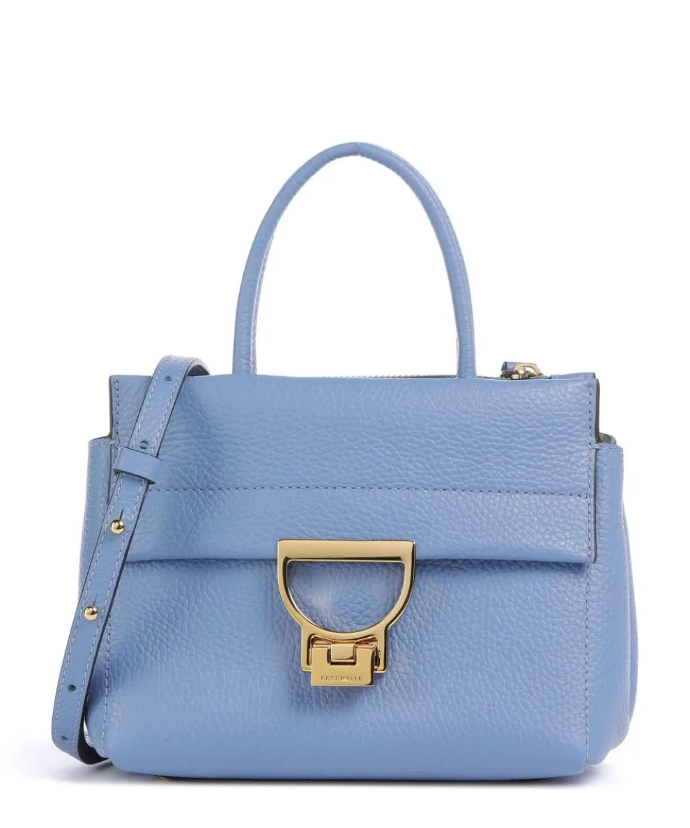 Arlettis Handtasche genarbtes Rindsleder blau