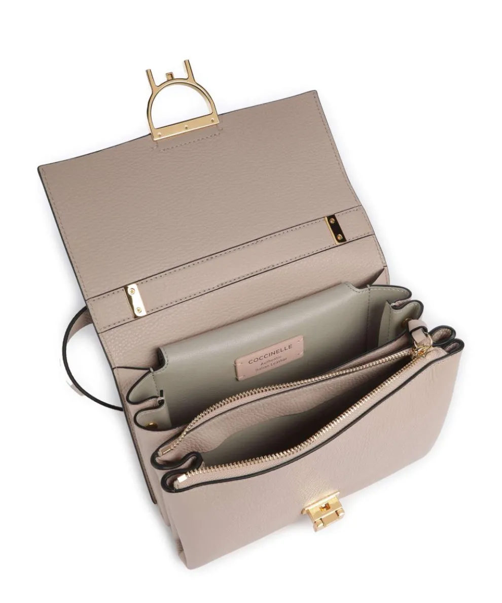 Arlettis Schultertasche genarbtes Leder altrosa