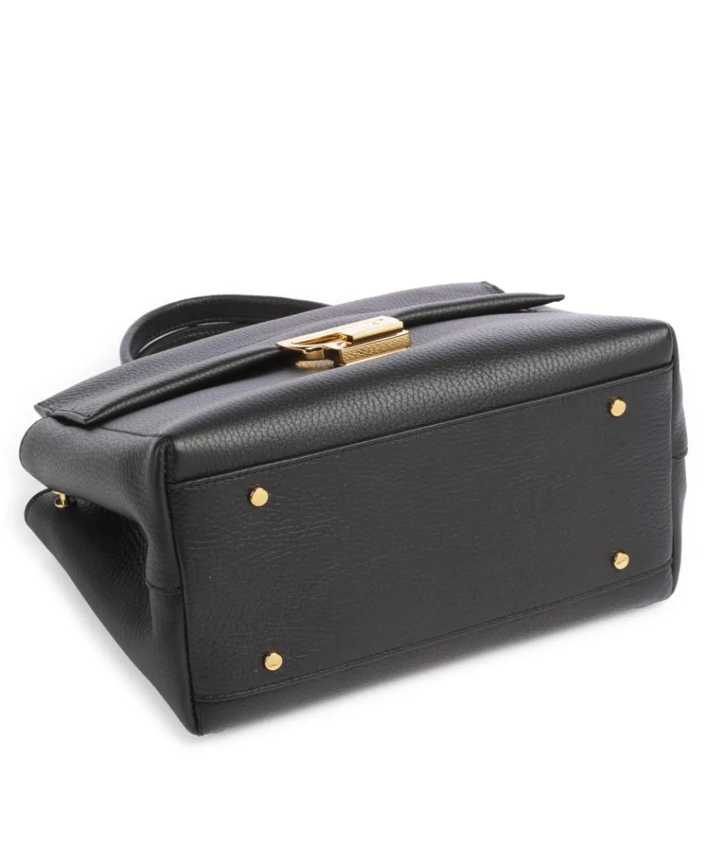 Arlettis Signature Handtasche genarbtes Leder schwarz