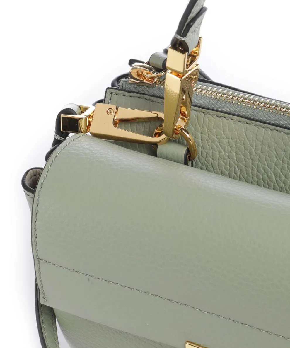 Arlettis Umhängetasche genarbtes Leder graugrün