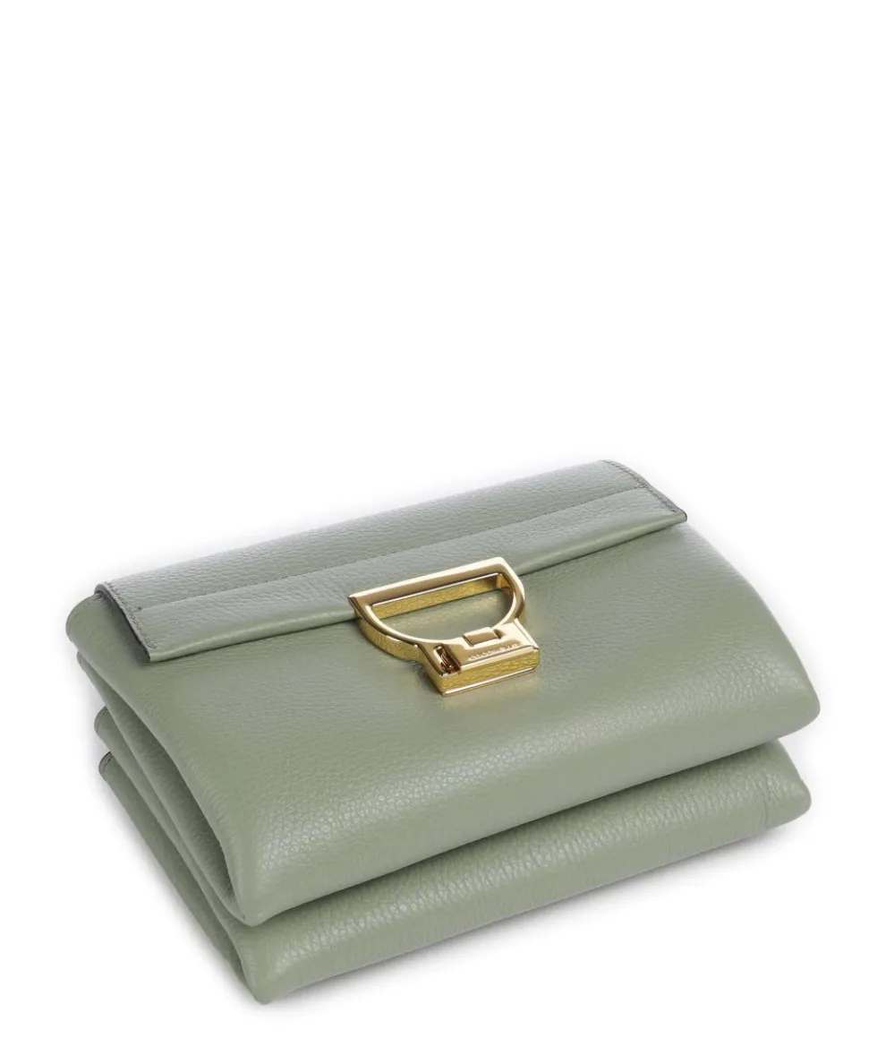 Arlettis Umhängetasche genarbtes Leder graugrün