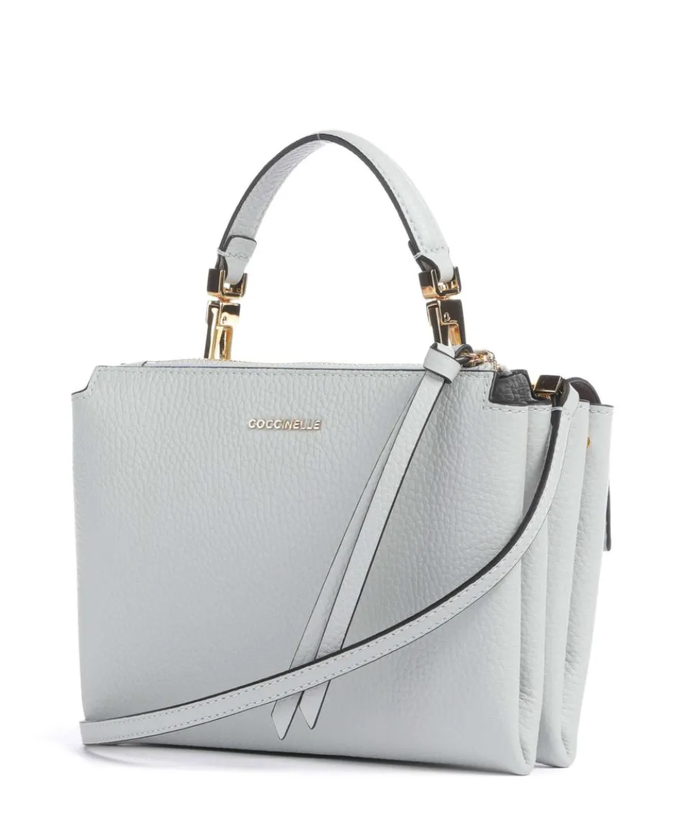 Arlettis Umhängetasche genarbtes Leder hellblau