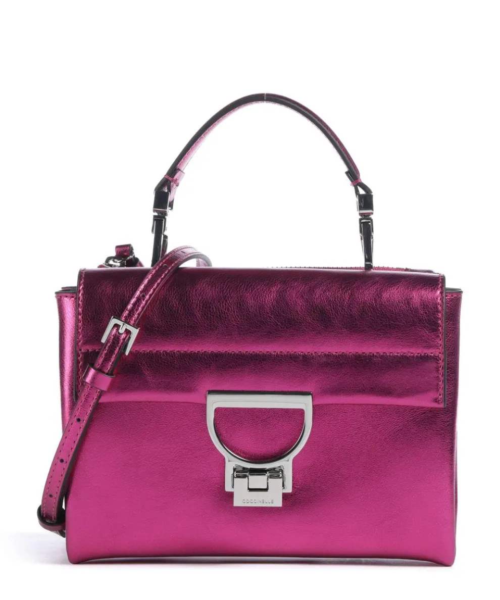 Arlettis Umhängetasche genarbtes Leder pink