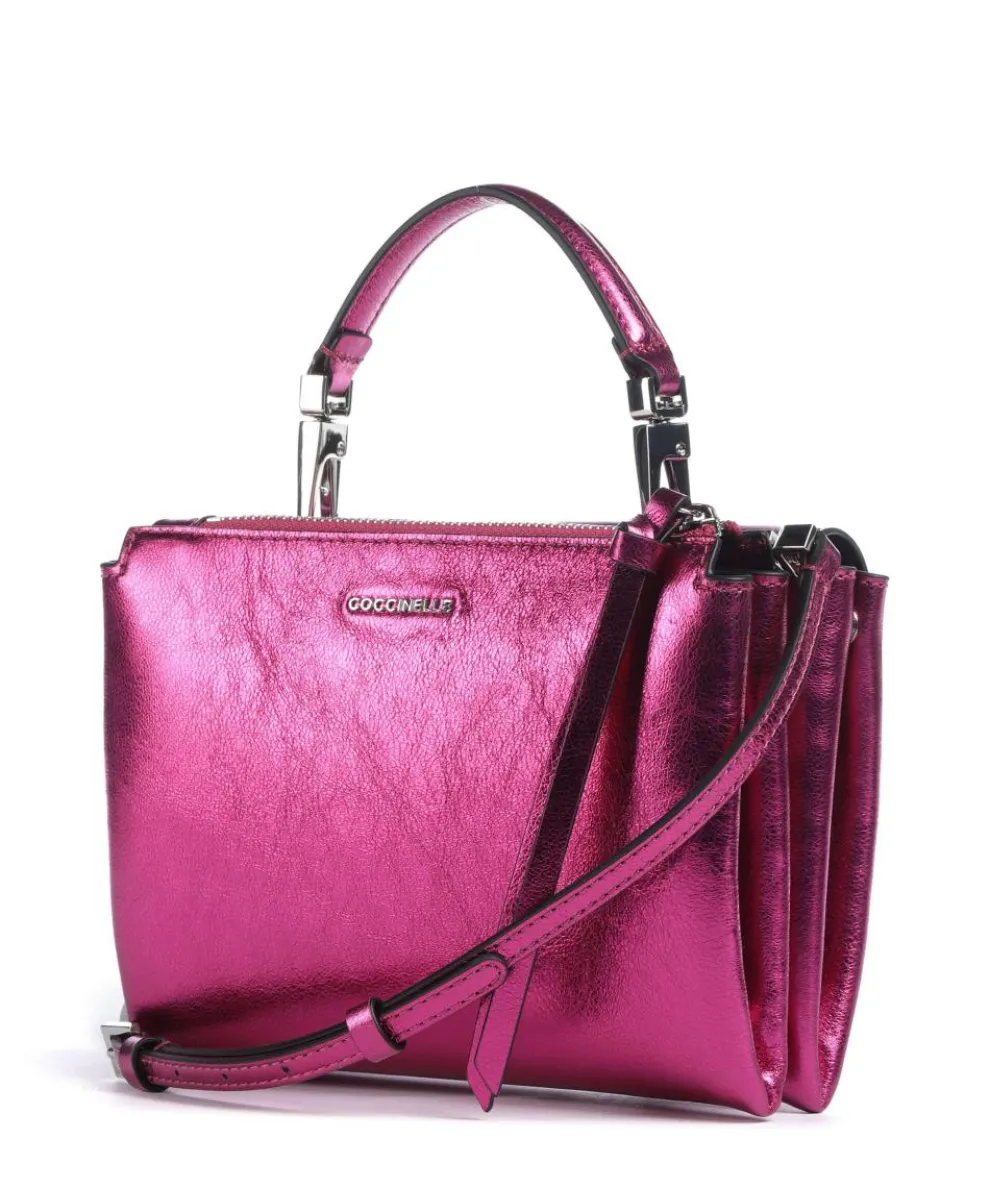 Arlettis Umhängetasche genarbtes Leder pink