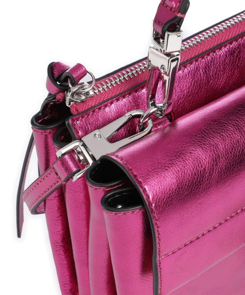 Arlettis Umhängetasche genarbtes Leder pink