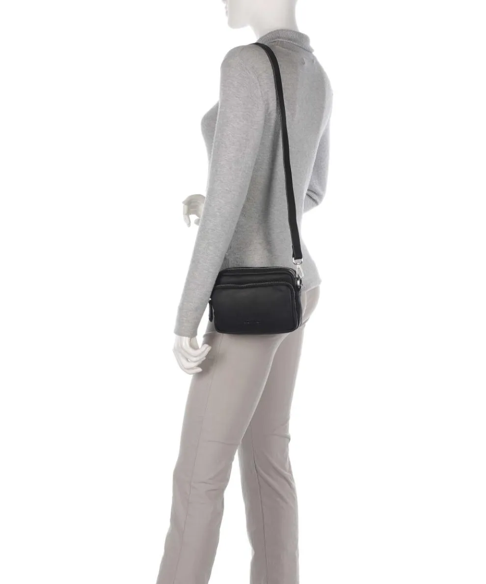 Aruba 1 Umhängetasche fein genarbtes Leder schwarz