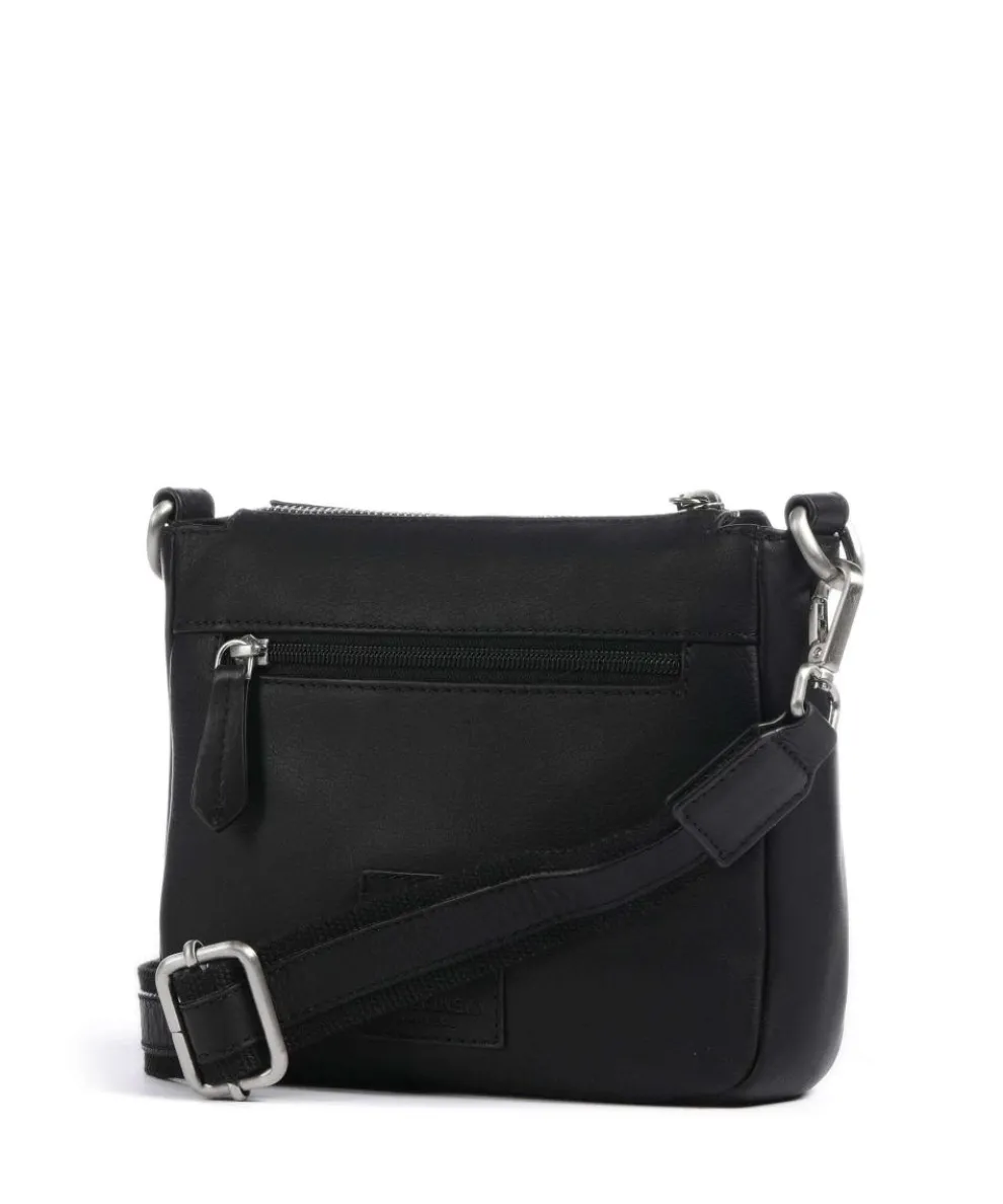 Aruba 3 Umhängetasche fein genarbtes Leder schwarz