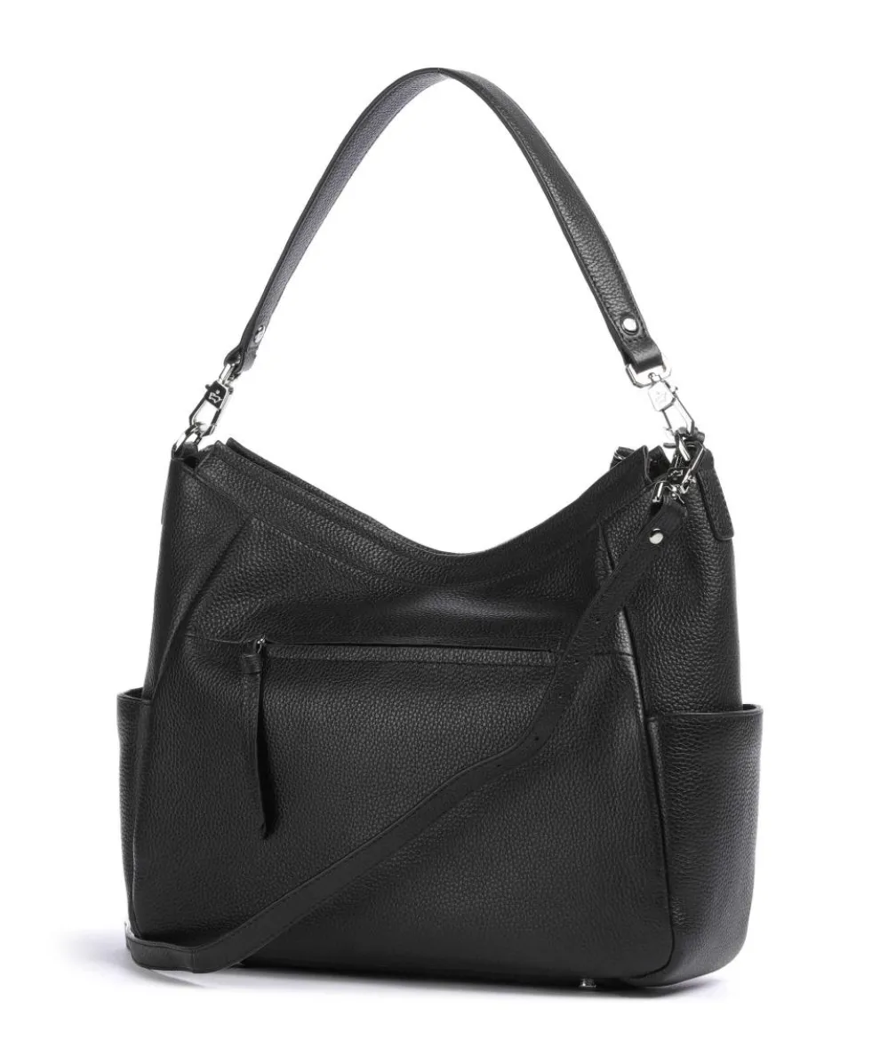 Hanna Beuteltasche genarbtes Rindsleder schwarz