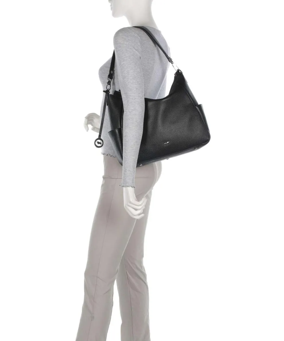 Hanna Beuteltasche genarbtes Rindsleder schwarz