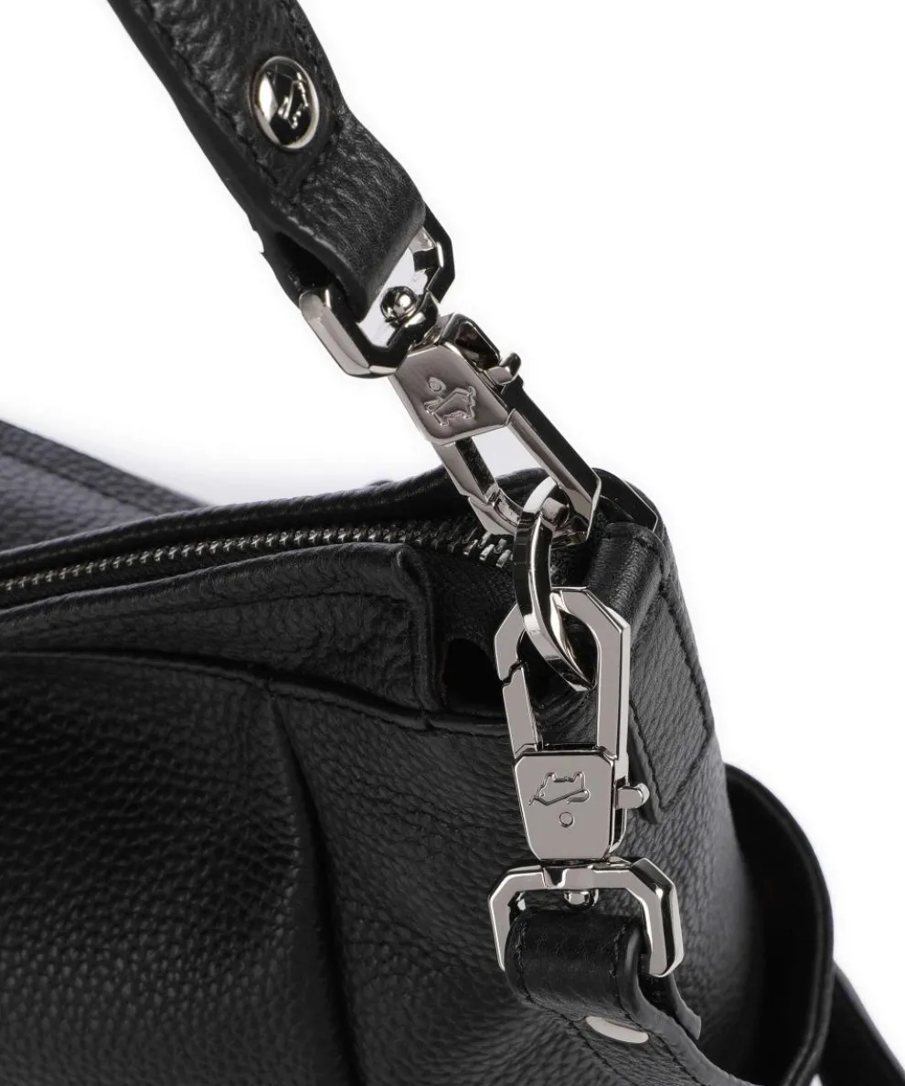 Hanna Beuteltasche genarbtes Rindsleder schwarz