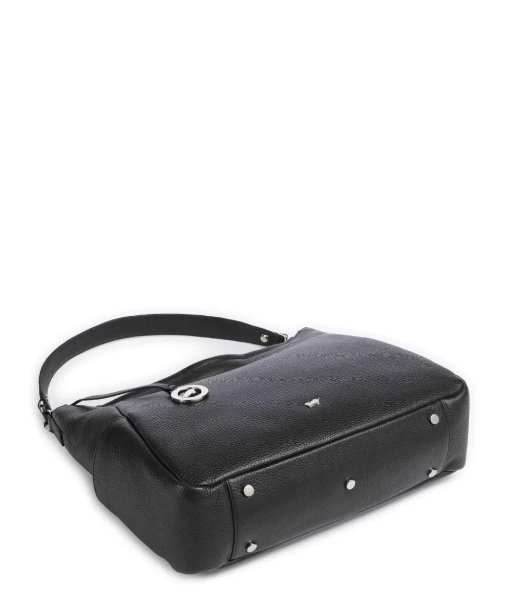 Hanna Beuteltasche genarbtes Rindsleder schwarz