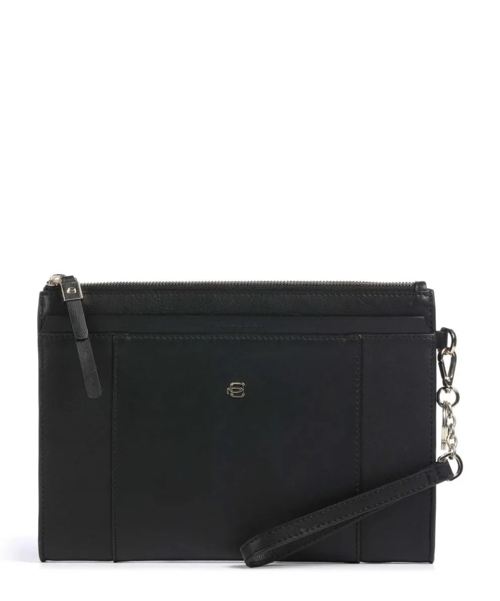 Ashley Clutch fein genarbtes Rindsleder schwarz
