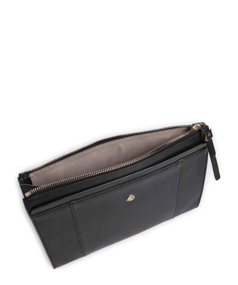 Ashley Clutch fein genarbtes Rindsleder schwarz