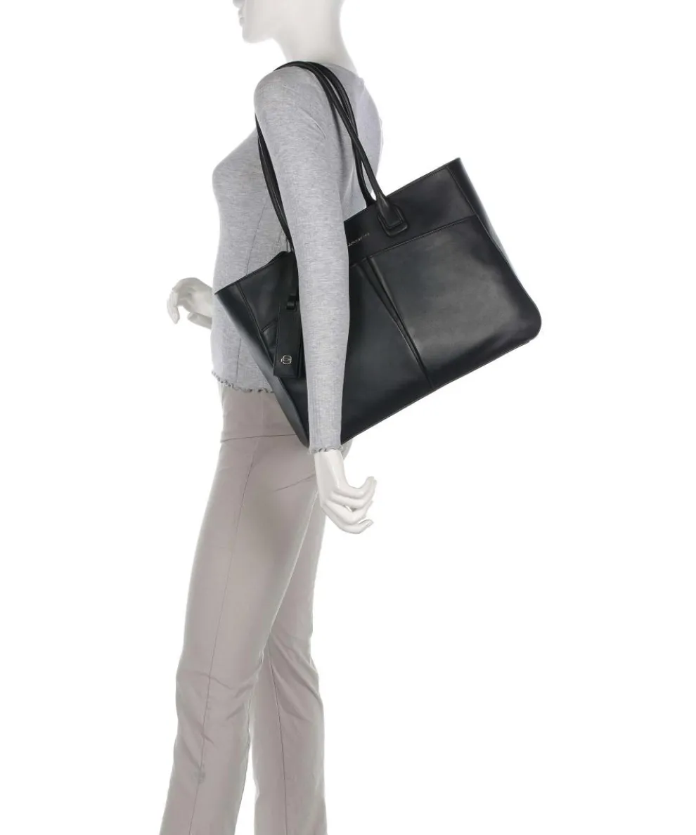 Ashley Shopper 15″ fein genarbtes Rindsleder schwarz