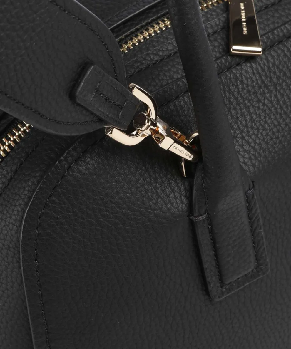 Ashton Medium Handtasche genarbtes Rindsleder schwarz