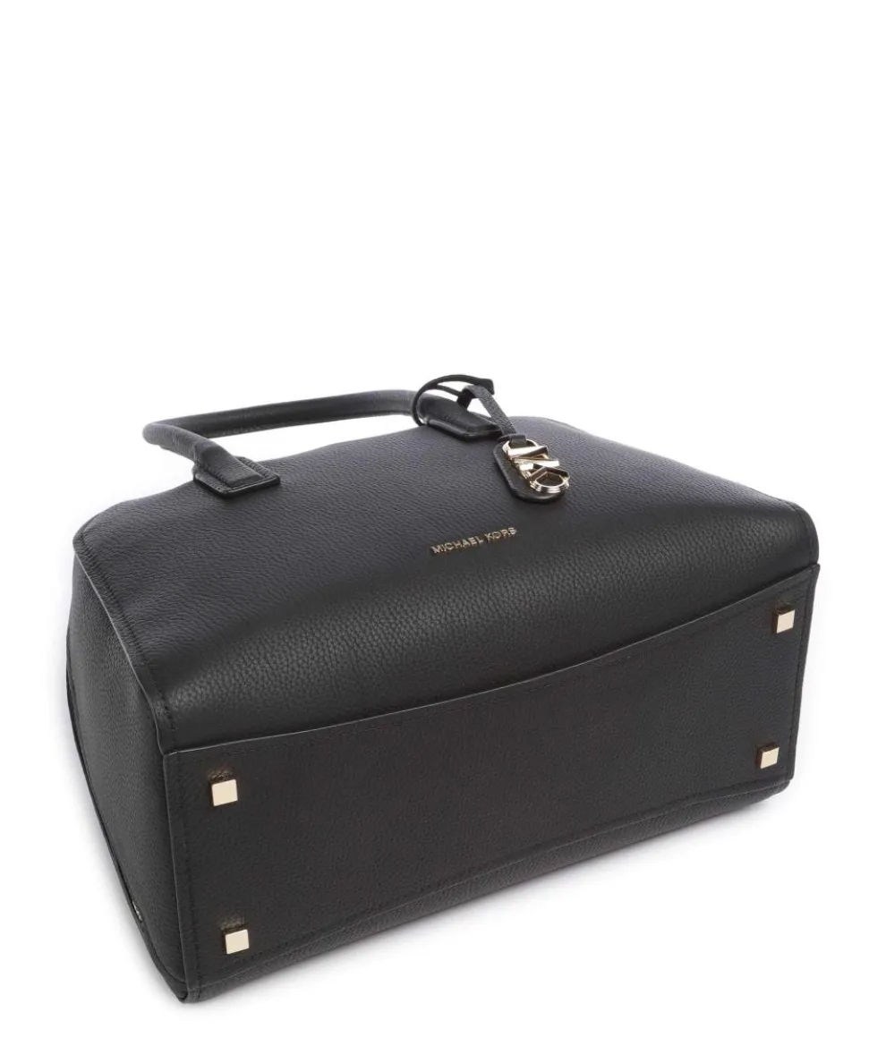 Ashton Medium Handtasche genarbtes Rindsleder schwarz