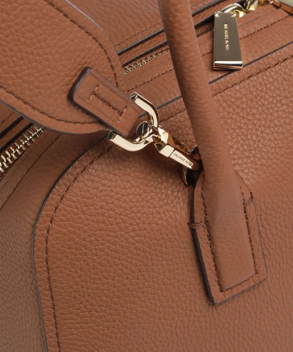 Ashton Medium Handtasche genarbtes Rindsleder braun