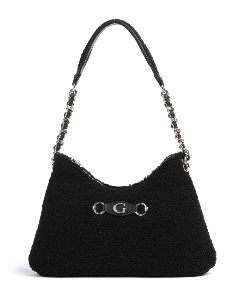 Aslia Shearling Schultertasche Kunstfell schwarz