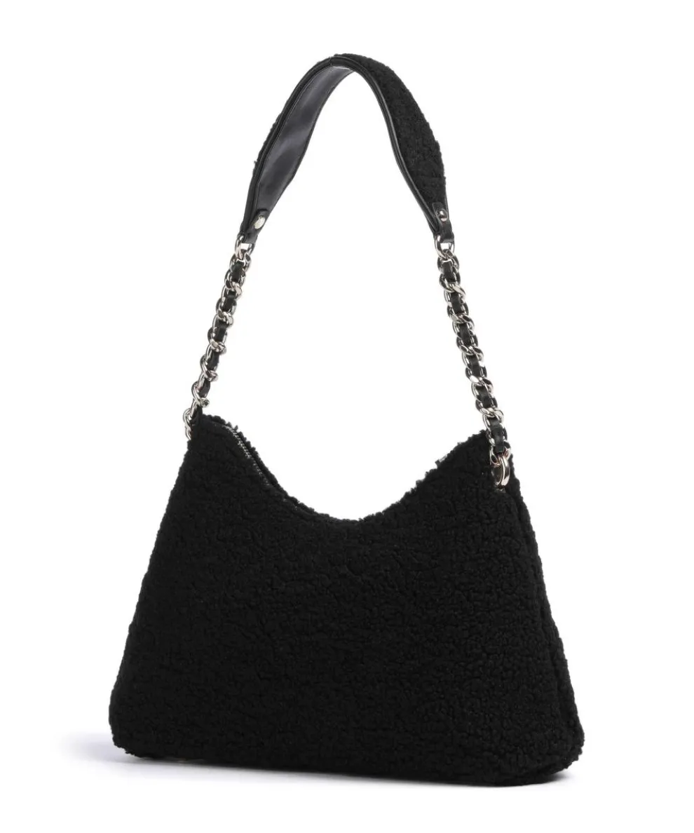 Aslia Shearling Schultertasche Kunstfell schwarz