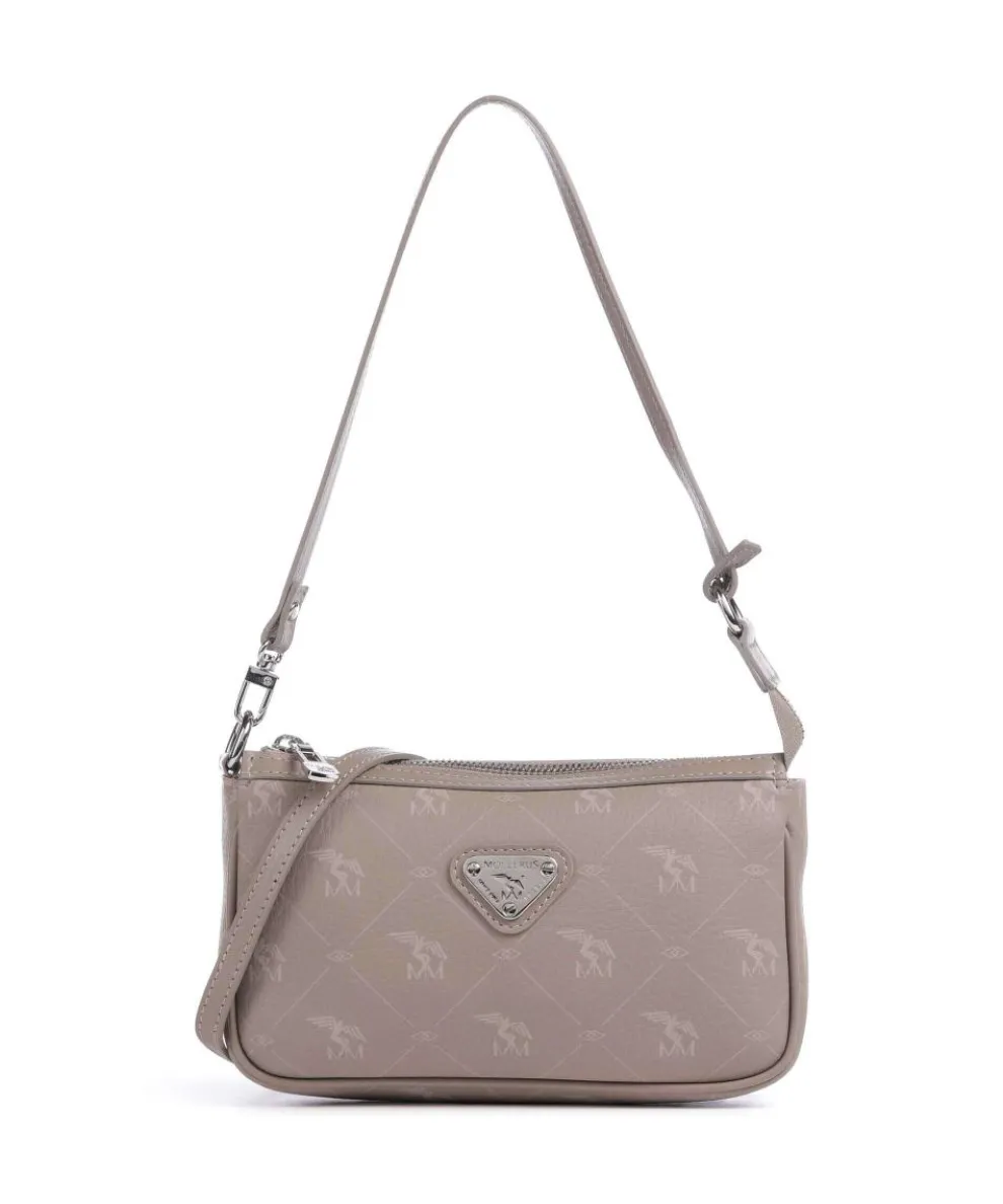 Pecarus Missy Schultertasche genarbtes Kalbsleder taupe