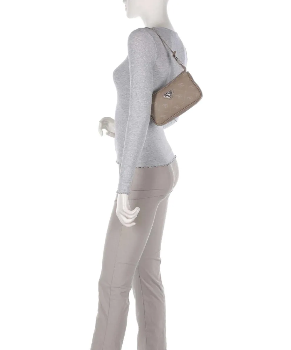 Pecarus Missy Schultertasche genarbtes Kalbsleder taupe