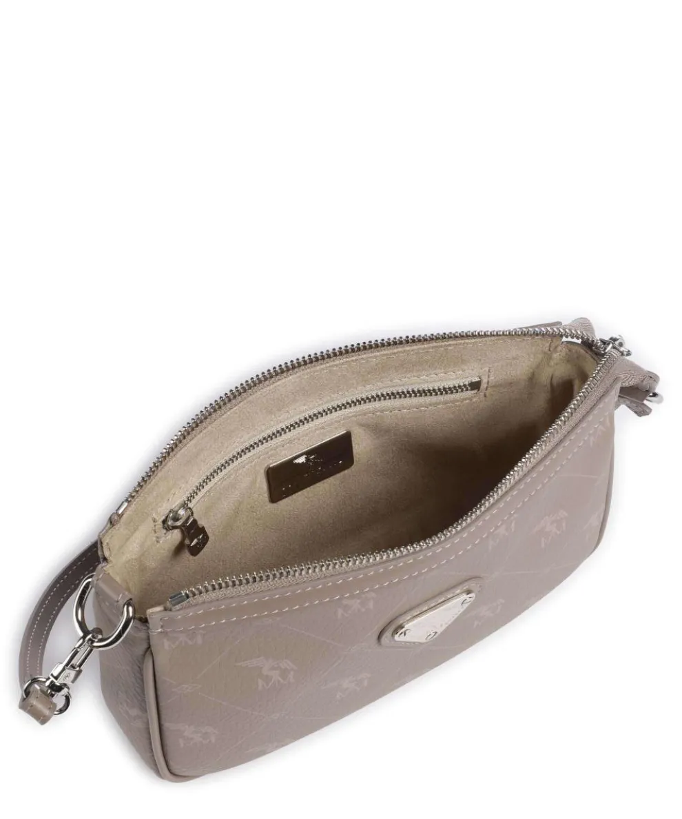 Pecarus Missy Schultertasche genarbtes Kalbsleder taupe