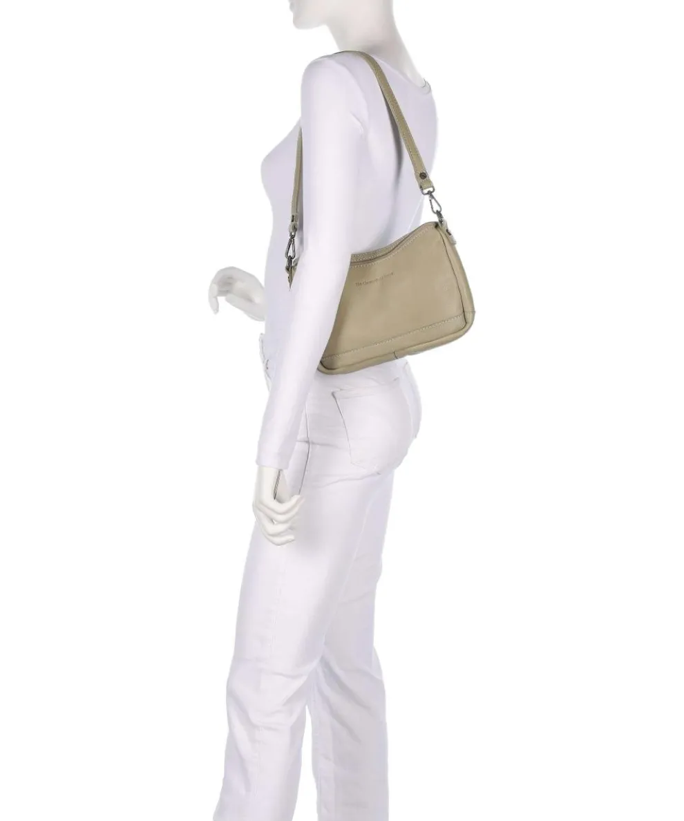 Washed Waxed Cow Irving Schultertasche genarbtes Rindsleder beige