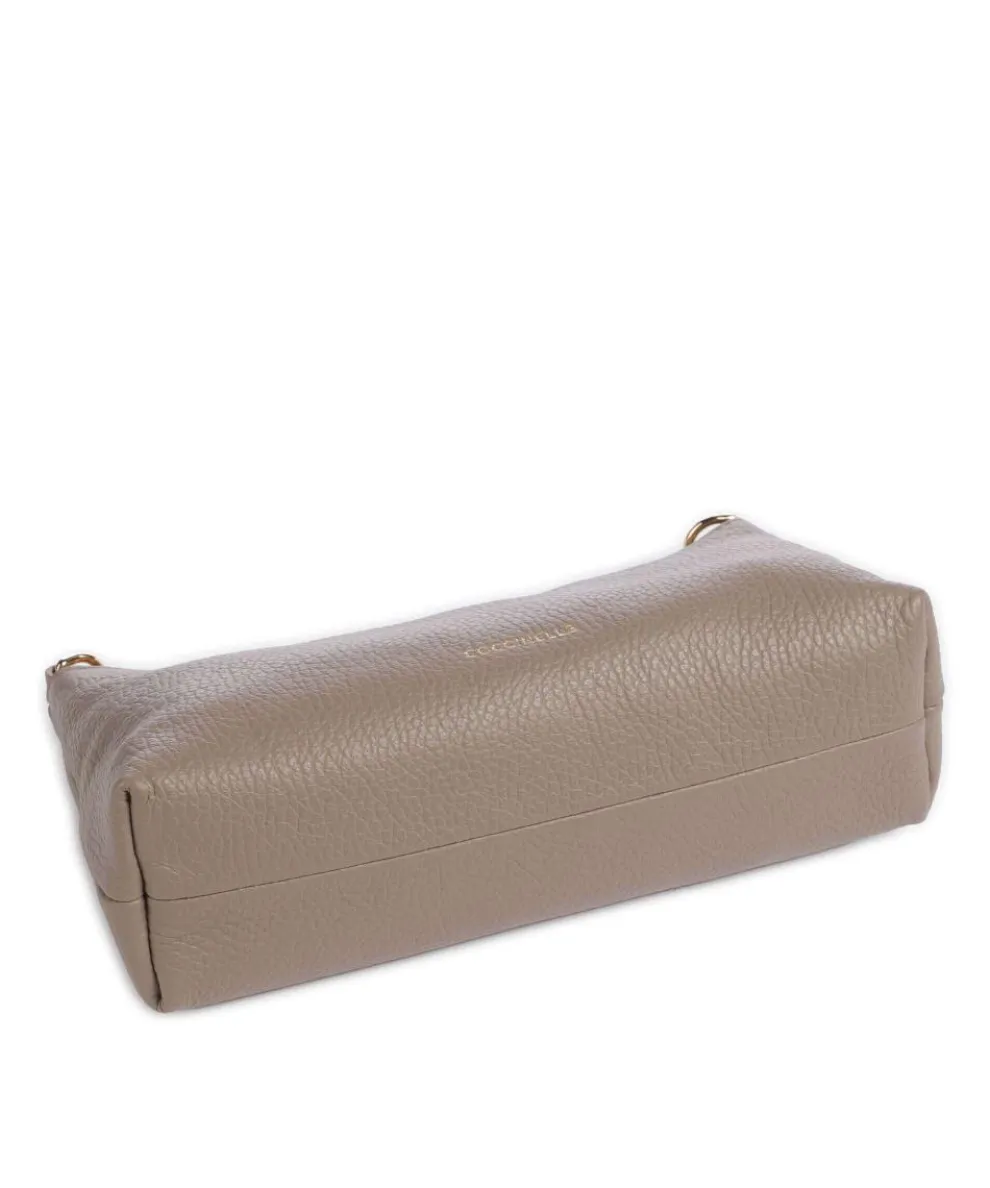 Aura Schultertasche genarbtes Leder taupe