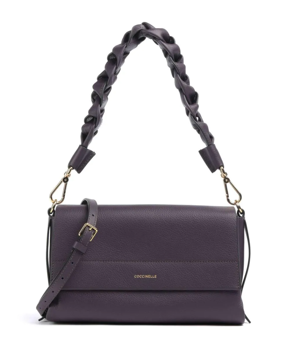 Boheme Grana Double Schultertasche genarbtes Rindsleder pflaume