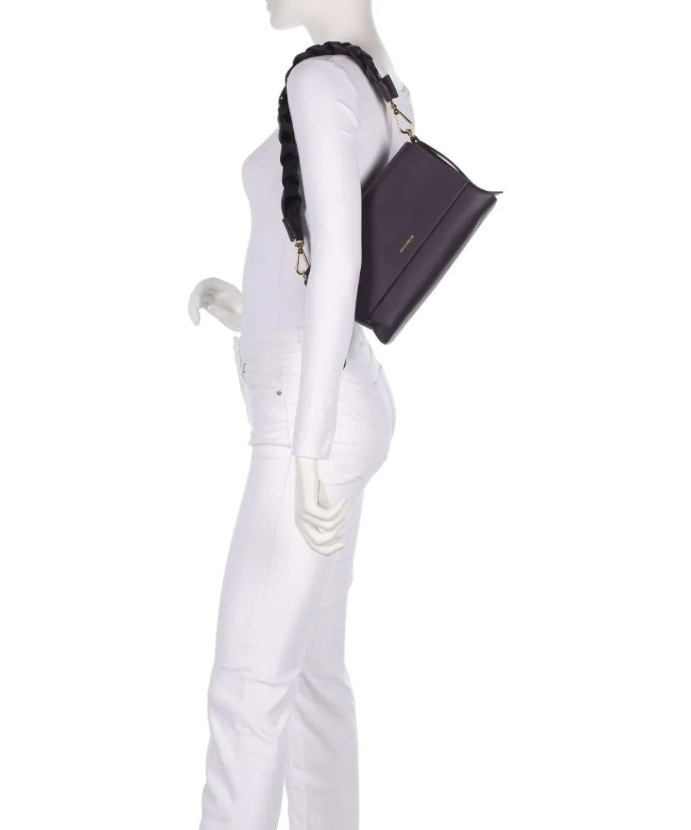 Boheme Grana Double Schultertasche genarbtes Rindsleder pflaume