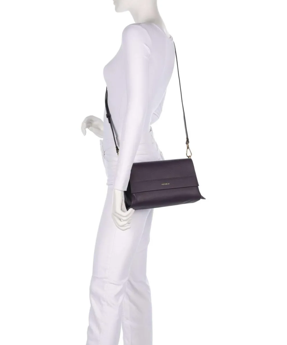 Boheme Grana Double Schultertasche genarbtes Rindsleder pflaume