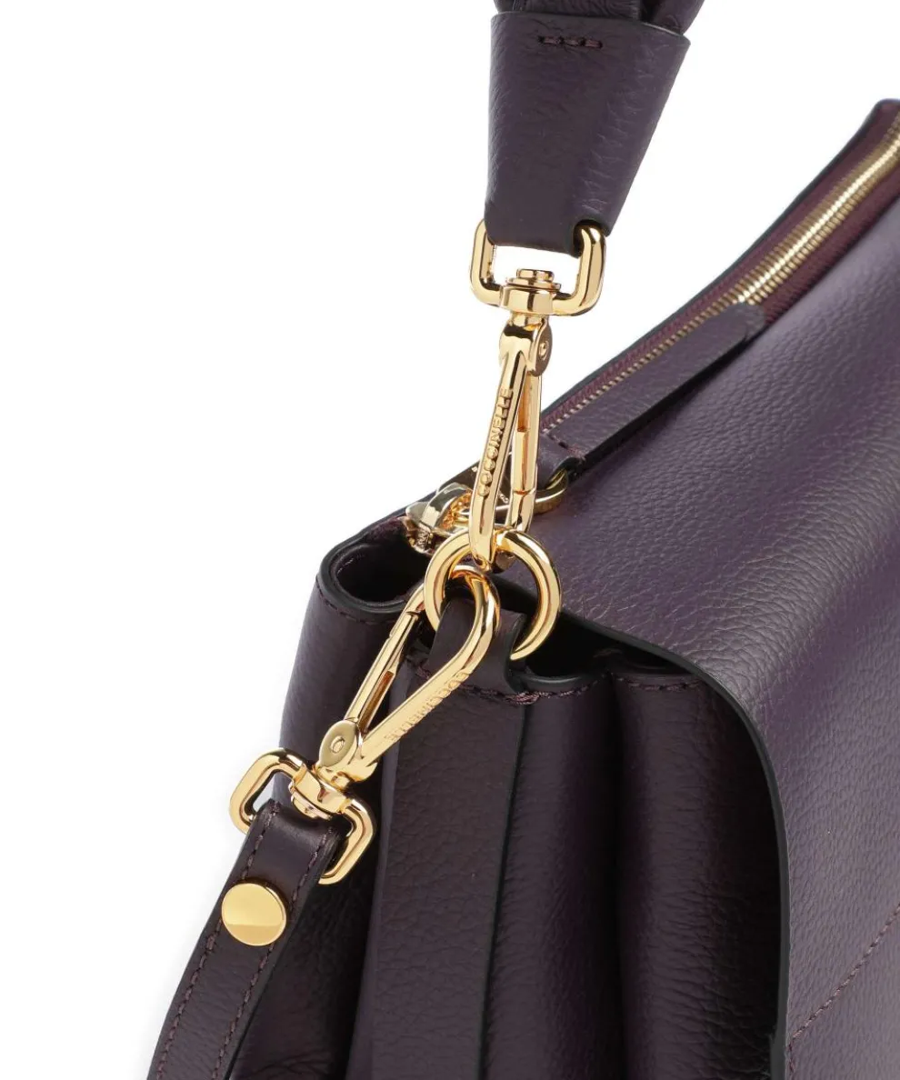 Boheme Grana Double Schultertasche genarbtes Rindsleder pflaume