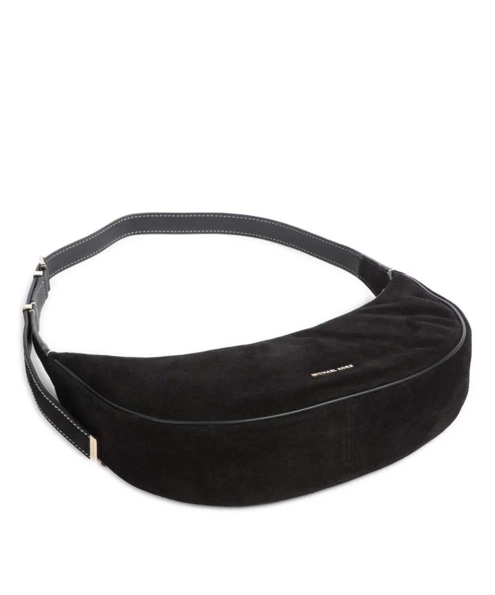 Avra Schultertasche aufgerautes Kalbsleder schwarz