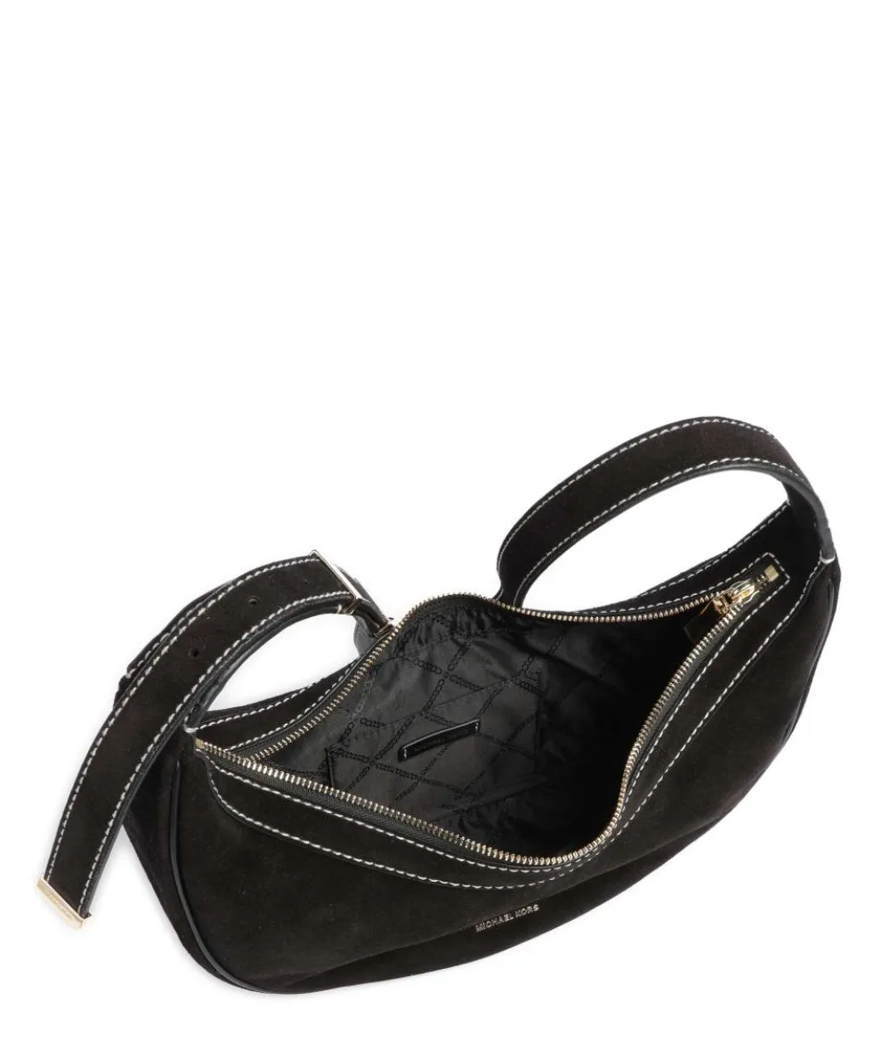 Avra Schultertasche aufgerautes Kalbsleder schwarz