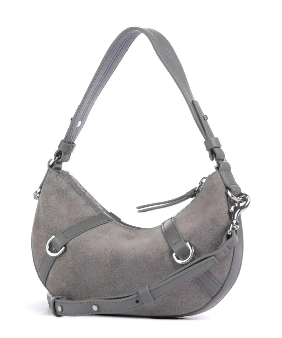 Enya Cozy Mini Schultertasche aufgerautes Leder grau
