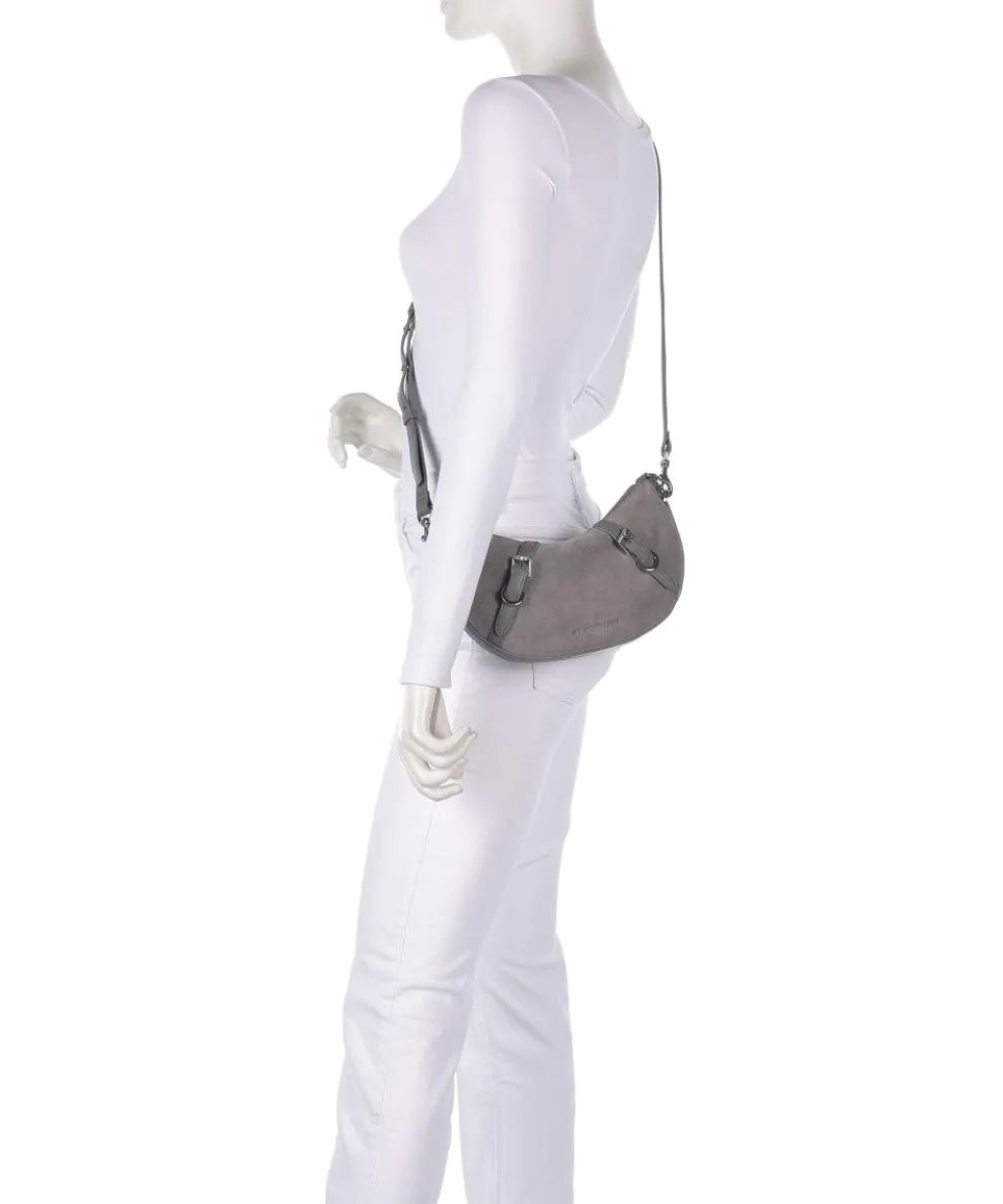 Enya Cozy Mini Schultertasche aufgerautes Leder grau