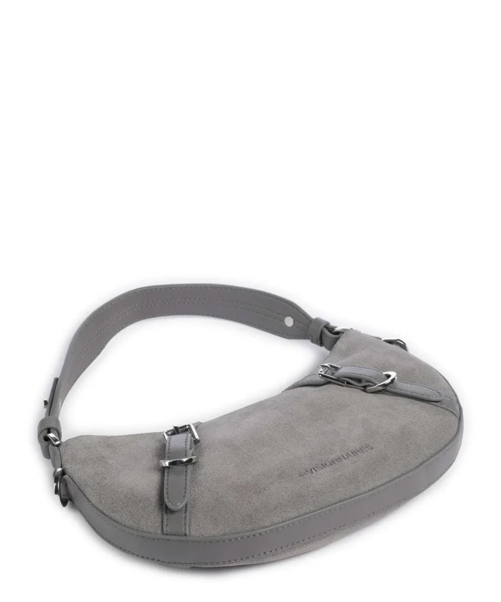 Enya Cozy Mini Schultertasche aufgerautes Leder grau