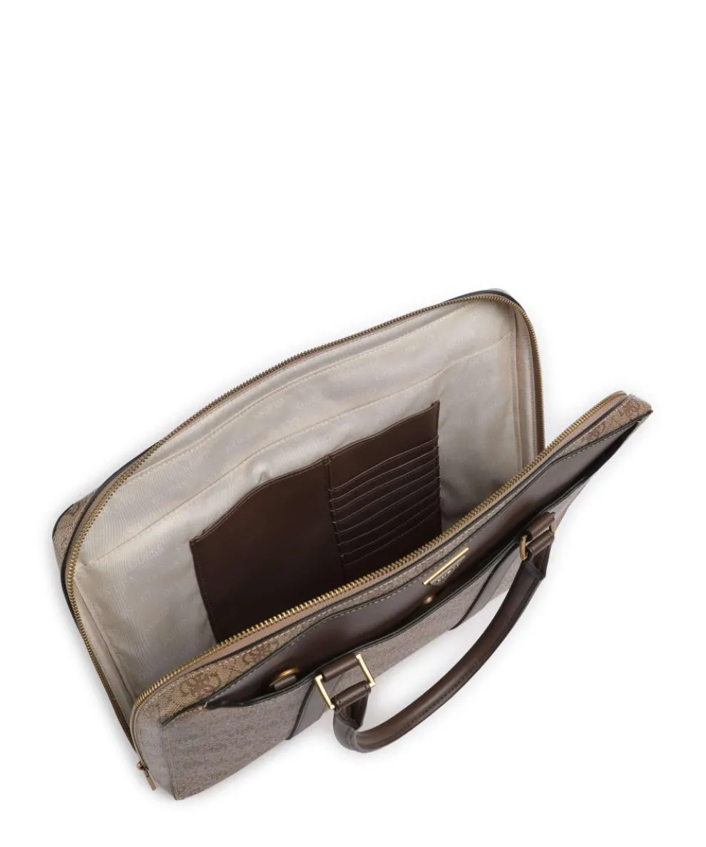 Vezzola Aktentasche 13″ Lederimitat beige/braun