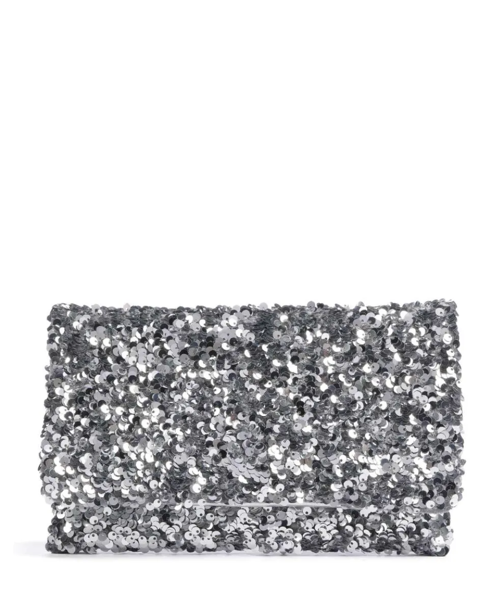 Sequins Clutch Rindsleder silber