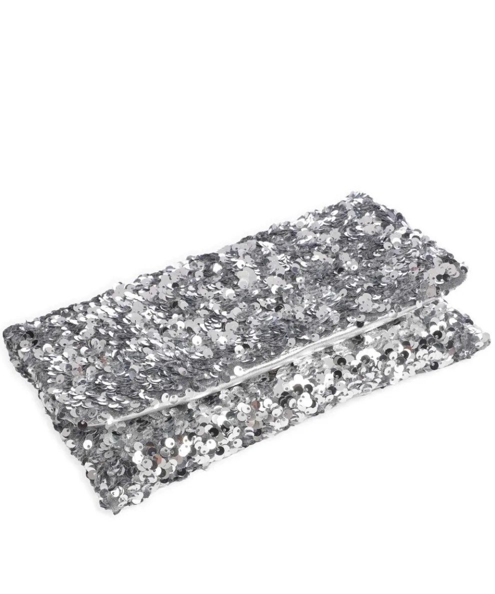 Sequins Clutch Rindsleder silber