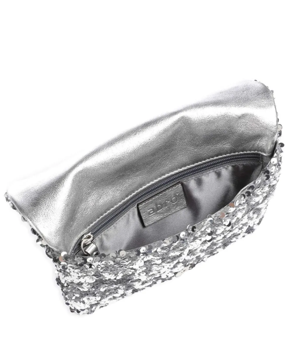 Sequins Clutch Rindsleder silber