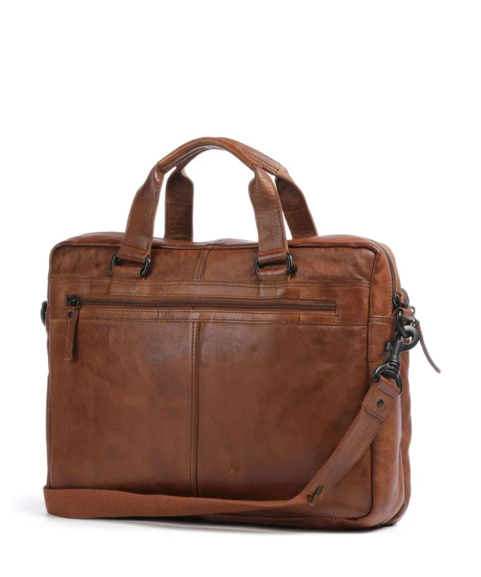 Apache Aktentasche 15″ genarbtes Leder cognac