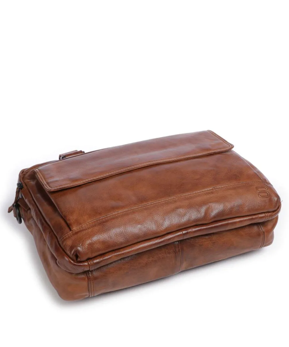 Apache Aktentasche 15″ genarbtes Leder cognac
