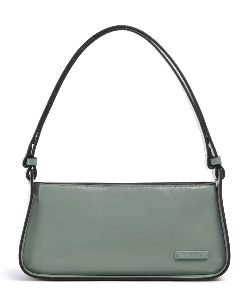 Franzis Lack Distressed S Schultertasche Leder grünblau