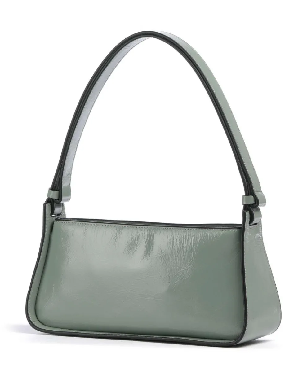 Franzis Lack Distressed S Schultertasche Leder grünblau