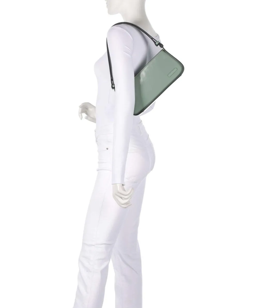 Franzis Lack Distressed S Schultertasche Leder grünblau