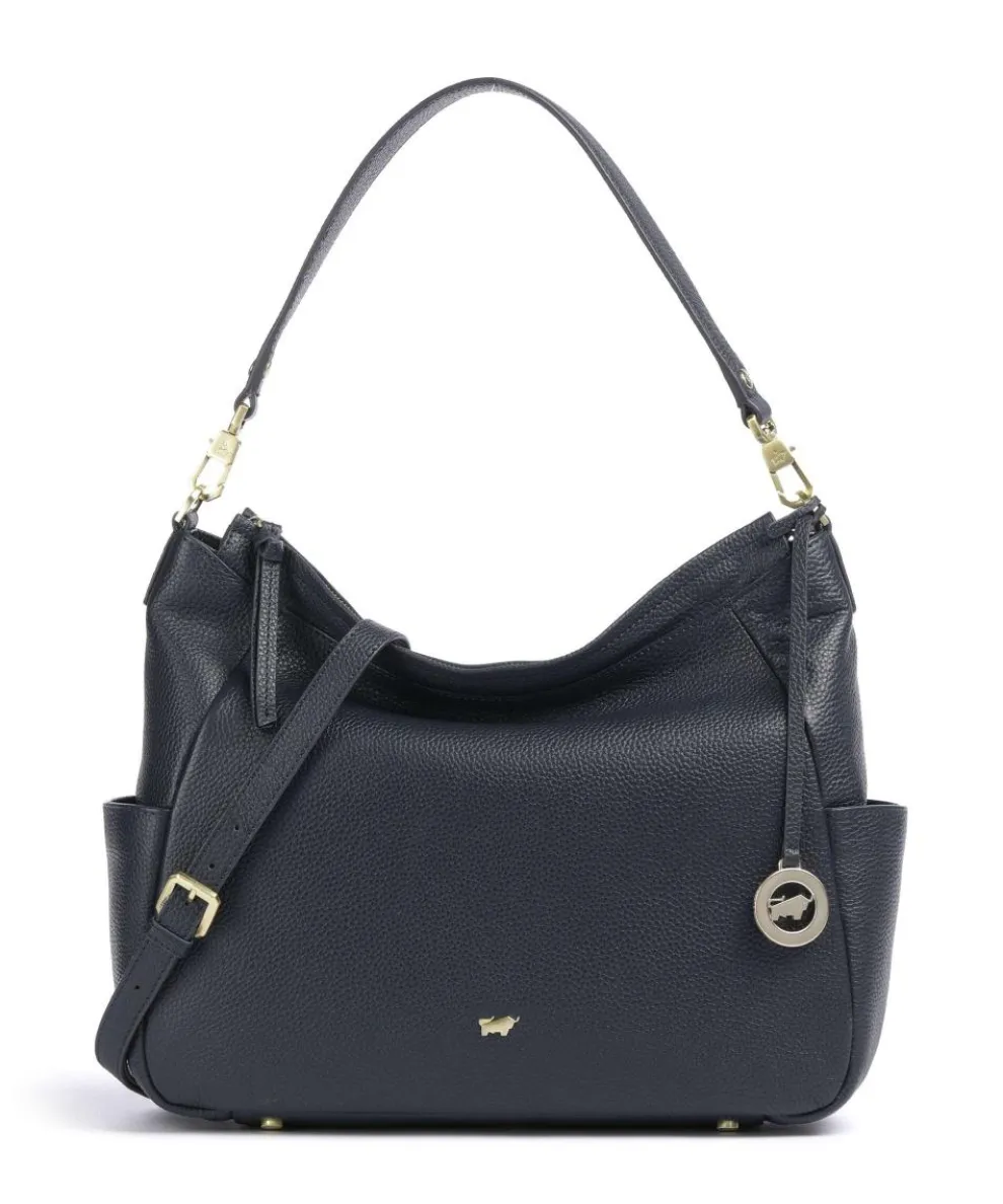 Hanna Beuteltasche genarbtes Rindsleder navy