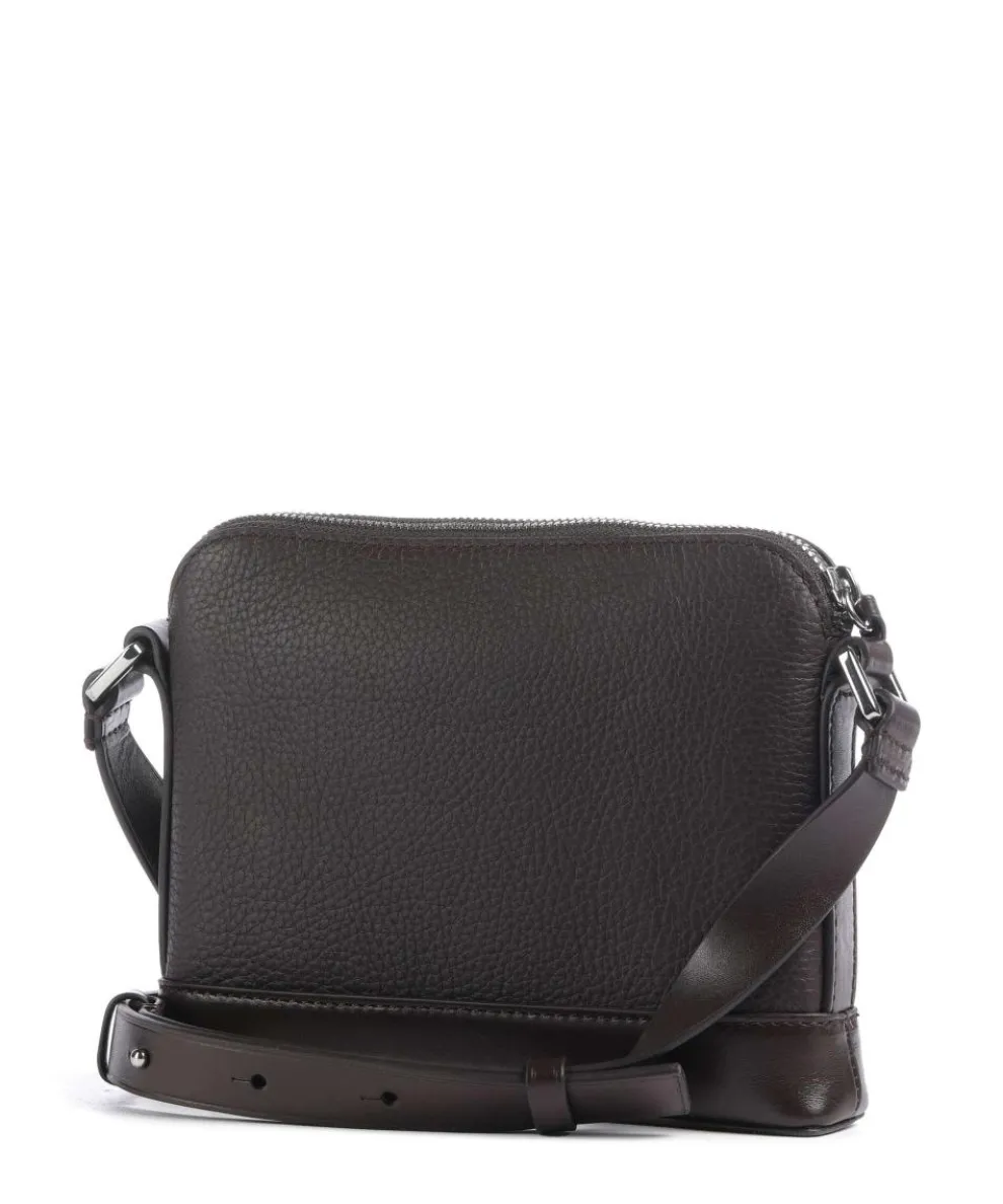 Diu Umhängetasche genarbtes Rindsleder dunkelbraun