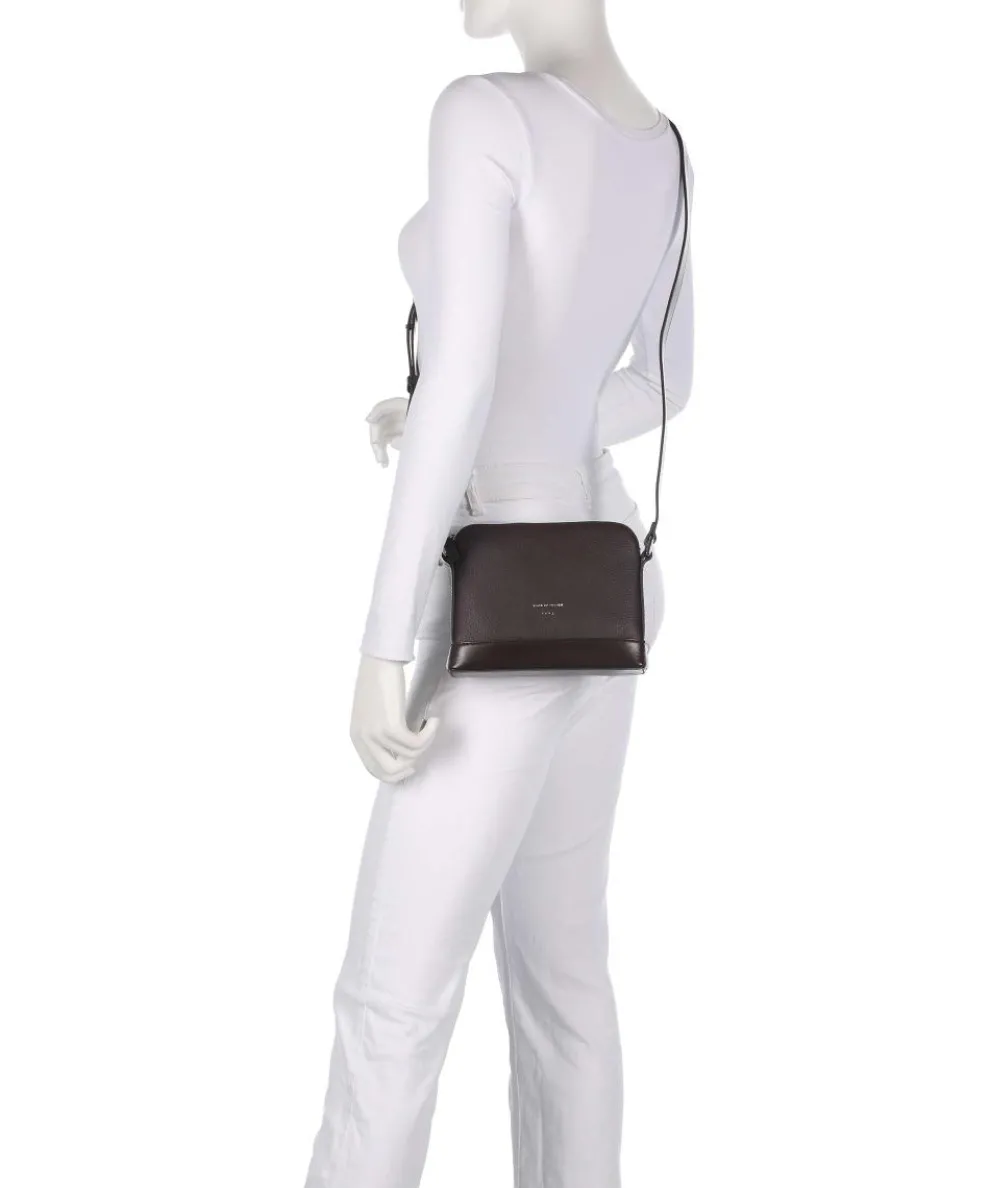 Diu Umhängetasche genarbtes Rindsleder dunkelbraun