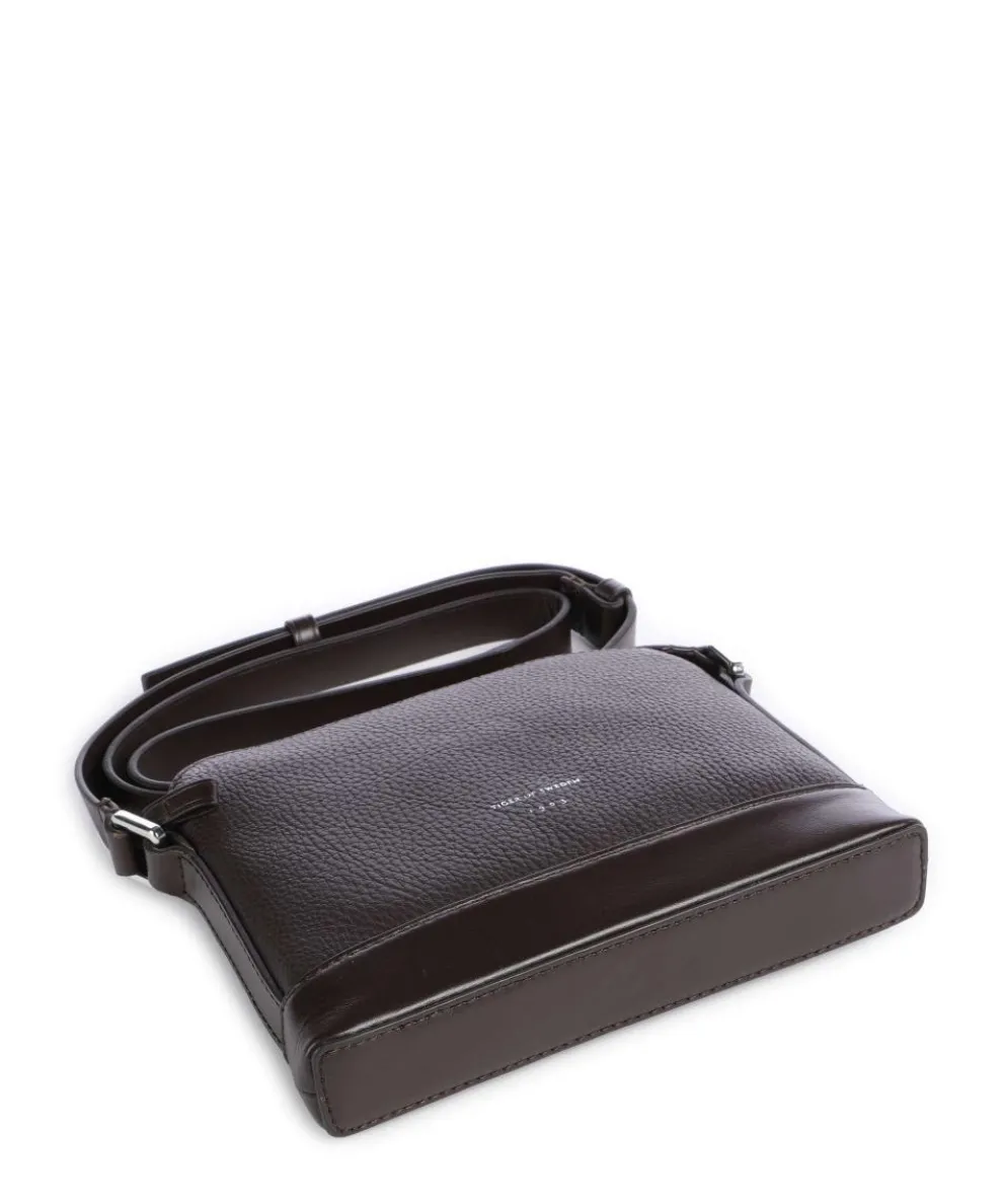 Diu Umhängetasche genarbtes Rindsleder dunkelbraun